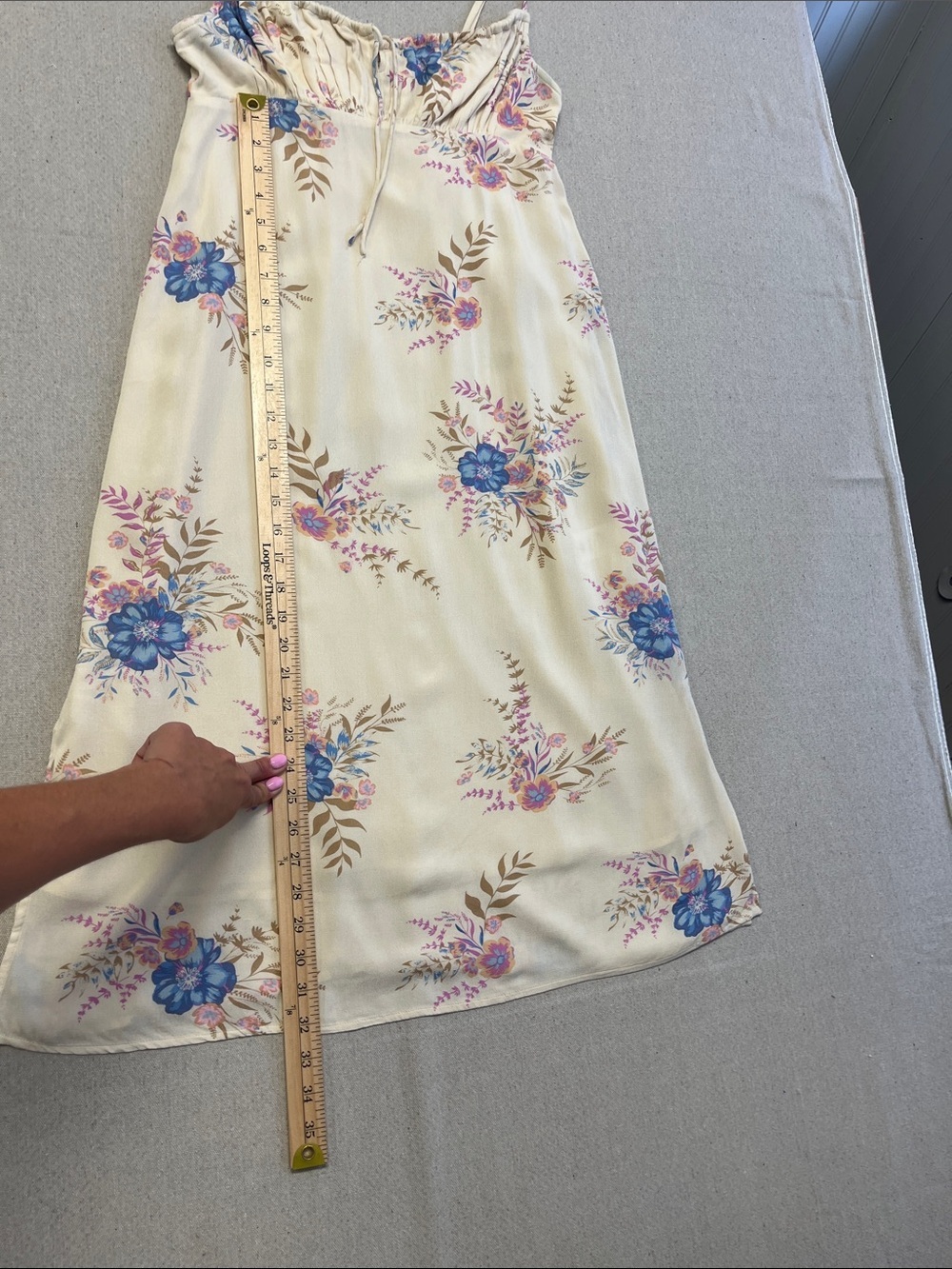 Lucky Brand Floral Midi Dress XS Boho Sleeveless Adjustable Straps - Picture 10 of 16